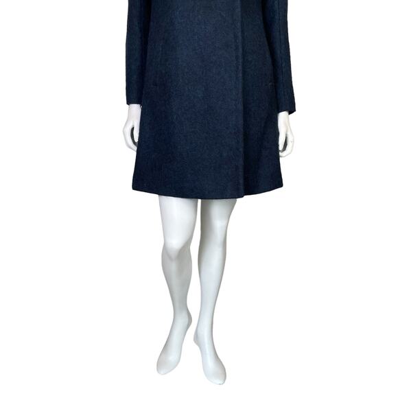 Saint James | Women's Blue Wool Blend Long Pea Coat | Size: 6 - Picture 3 of 10